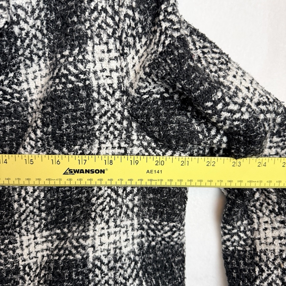 East 5th Buffalo Plaid Boucle Peacoat Jacket Womens XL Black White Old Money - Picture 8 of 12